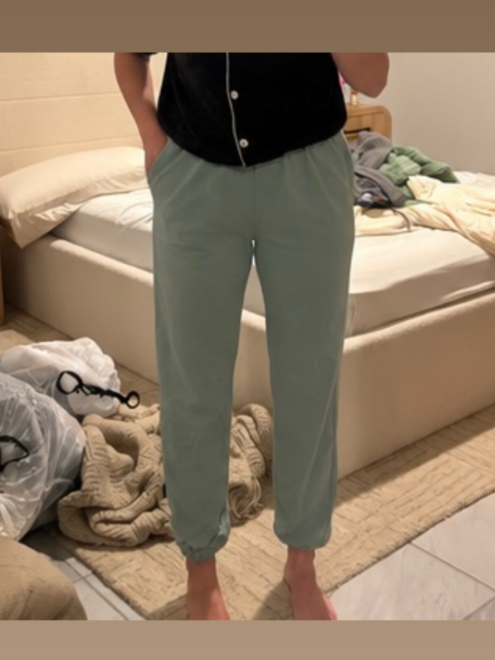 SHEIN Sage Green High-Waisted Jogger Sweatpants – Size Small
